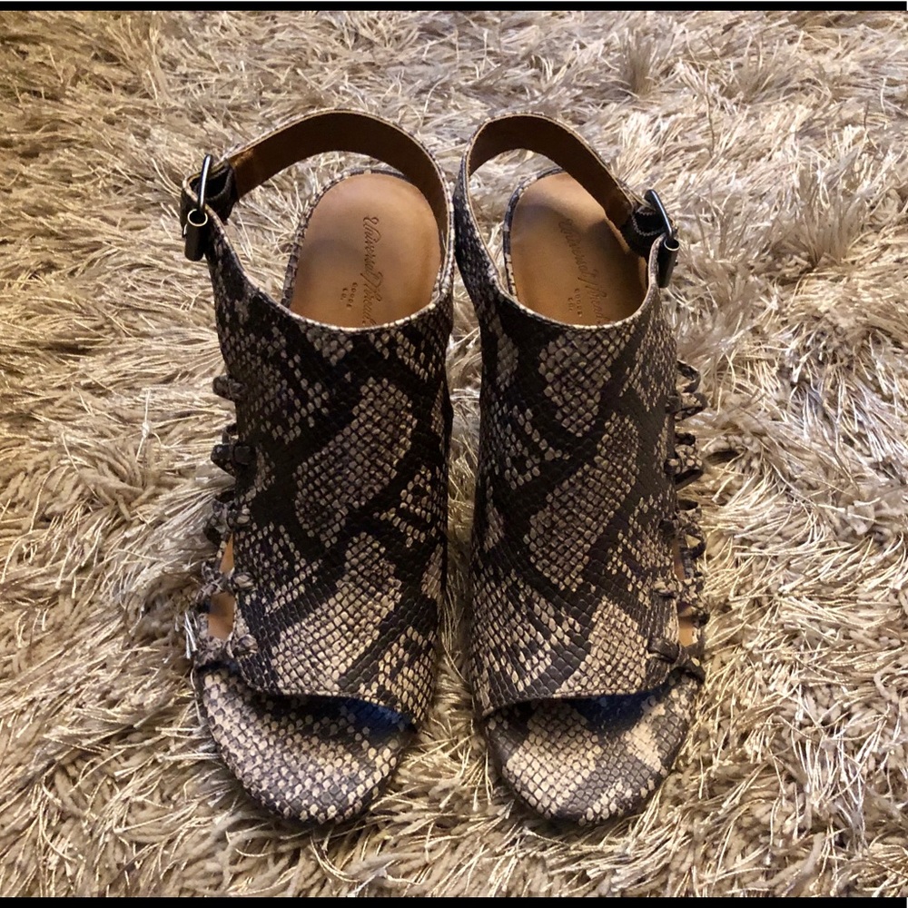 Snake Print Open Toe Bootie